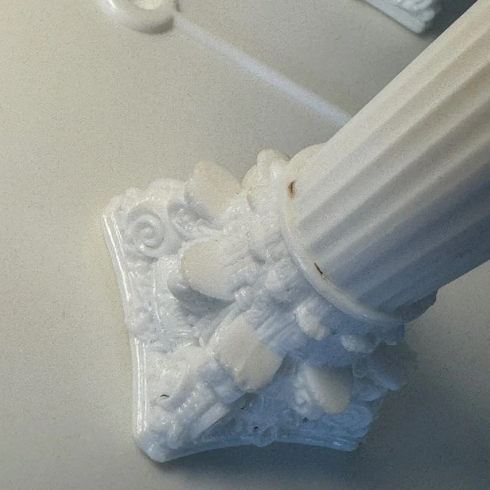 Wilton White Tiered Wedding Cake Stand 302-1306 Scalloped Plates Columns 1985